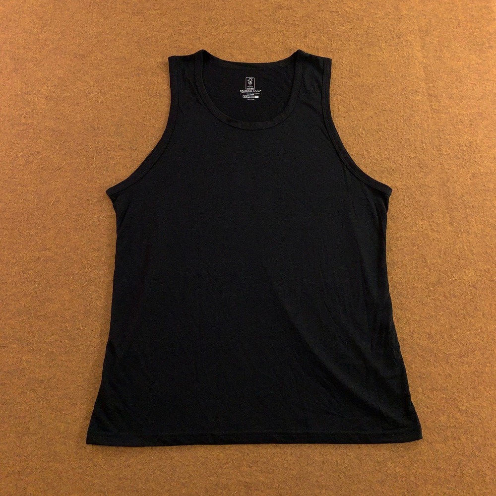 Bamboo Cool Mens XXL Black Bamboo Viscose Blend Sleeveless Tank Top New